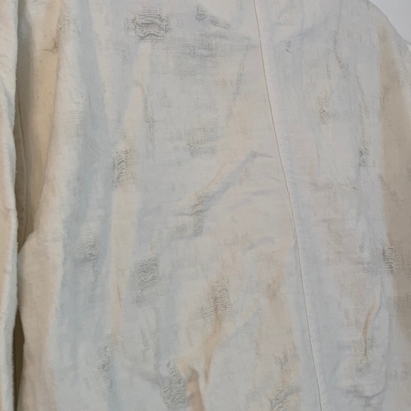 NEW Free People Distressed White Denim Jacket - Picture 6 of 11